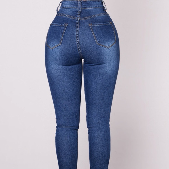 Fashion Nova First Pick High Rise Jeans - Medium Blue Wash - Picture 3 of 4